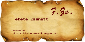 Fekete Zsanett névjegykártya