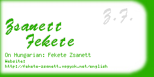 zsanett fekete business card